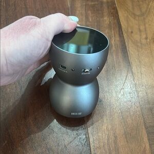 Gray Portable Speaker with Modern Design and Compact Size